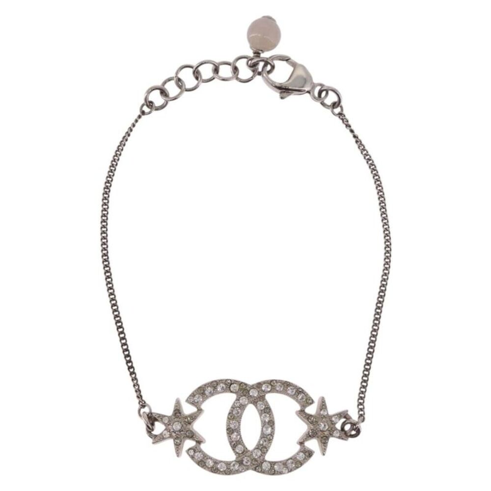 Chanel Cc Charm Metal Silver Metal Bracelet Jewelry